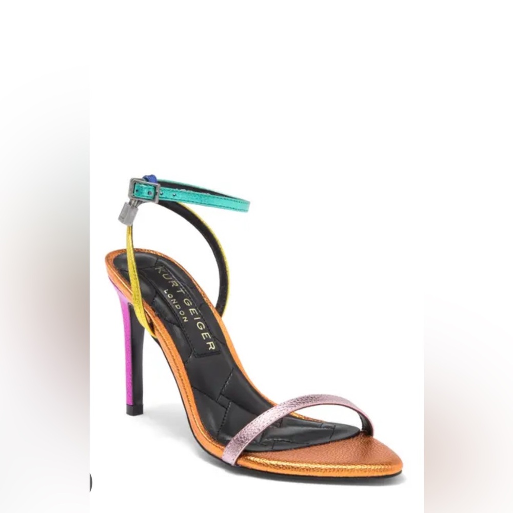 Kurt Geiger // Rainbow Metallic Pointed Ankle Heel // Size 38 (8)